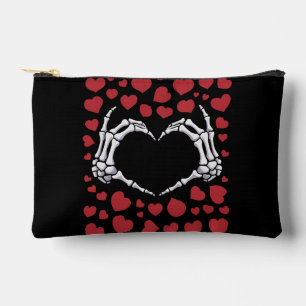 Skeleton Hand Heart Funny Bones Valentine's Day Accessory Pouch