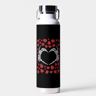 Skeleton Hand Heart Funny Bones Valentine's Day Water Bottle