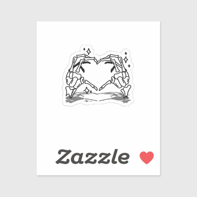 Skeleton Hand Heart Funny Design (Sheet)