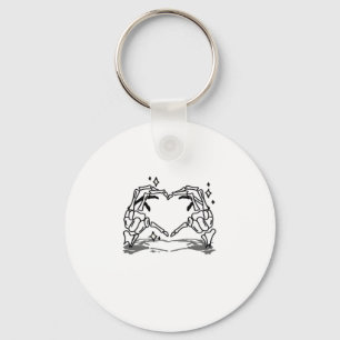 Skeleton Hand Heart Funny Design Key Ring