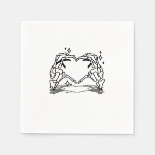 Skeleton Hand Heart Funny Design Napkin
