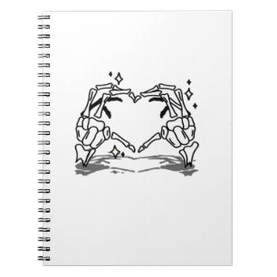 Skeleton Hand Heart Funny Design Notebook
