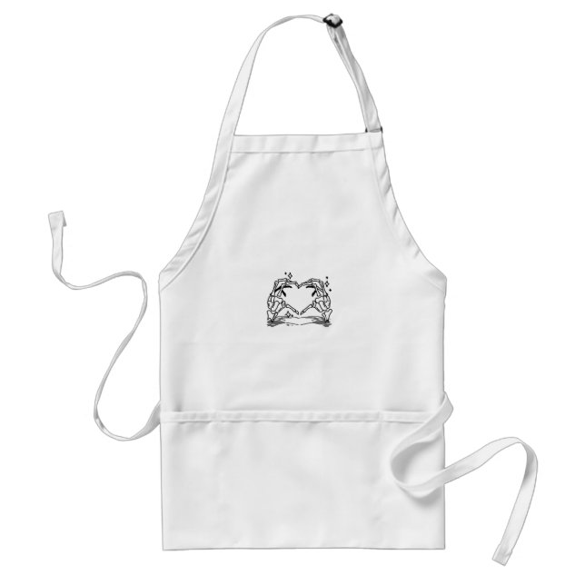 Skeleton Hand Heart Funny Design Standard Apron (Front)
