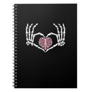 Skeleton Hand Heart Funny Halloween Women Men Notebook