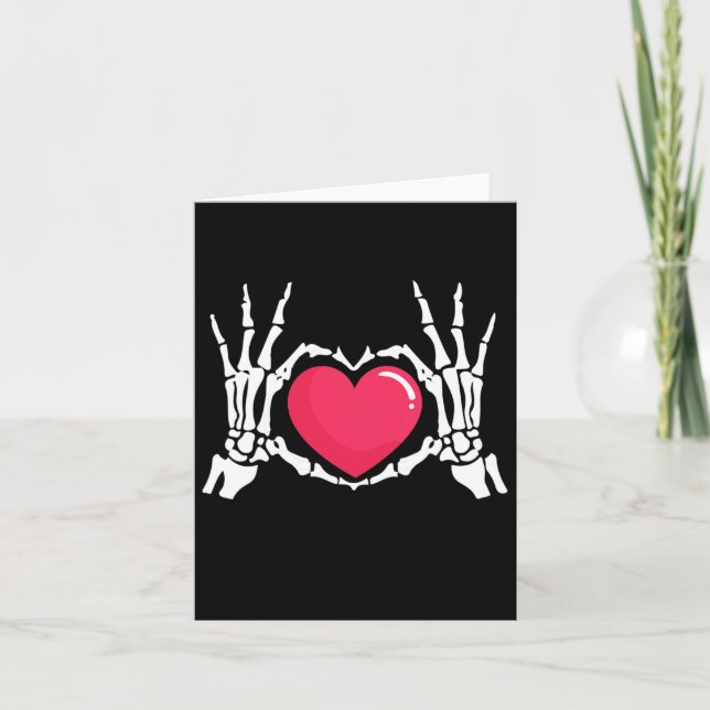 Skeleton Hand Heart Halloween  Card (Front)