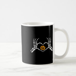 Skeleton Hand Heart Halloween Costume Bones Pumpki Coffee Mug