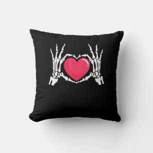 Skeleton Hand Heart Halloween Cushion