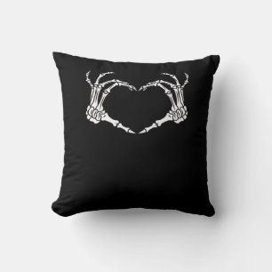 Skeleton Hand Heart Halloween Design  Cushion