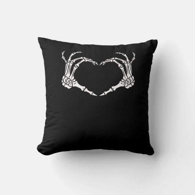 Skeleton Hand Heart Halloween Design  Cushion (Front)