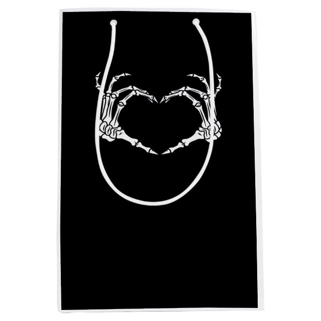 Skeleton Hand Heart Halloween Design  Medium Gift Bag (Front)