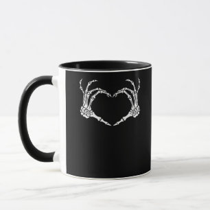 Skeleton Hand Heart Halloween Design Mug