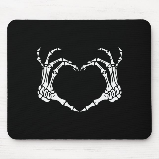 Skeleton Hand Heart Halloween Funny Bones Love  Mouse Mat (Front)