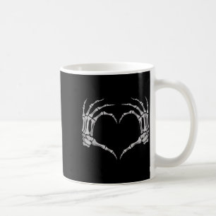 Skeleton Hand Heart Halloween Valentines Matching  Coffee Mug