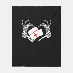 Skeleton Hand Heart Lazy Diy Halloween Costume Nur Fleece Blanket