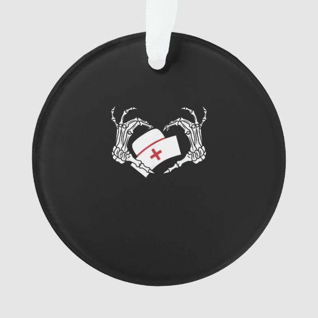 Skeleton Hand Heart Lazy Diy Halloween Costume Nur Ornament (Front)