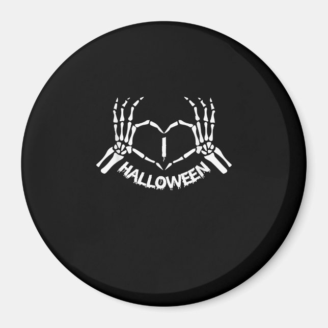 Skeleton Hand Heart Lazy Halloween Costume Funny Magnet (Front)