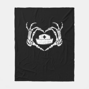 Skeleton Hand Heart Lazy Halloween Costume Funny N Fleece Blanket
