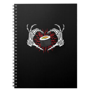 Skeleton Hand Heart Lazy - Halloween Costume Sushi Notebook