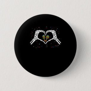 Skeleton Hand Heart Maracas Cinco De Mayo Mexican  6 Cm Round Badge