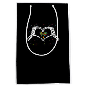 Skeleton Hand Heart Maracas Cinco De Mayo Mexican Medium Gift Bag