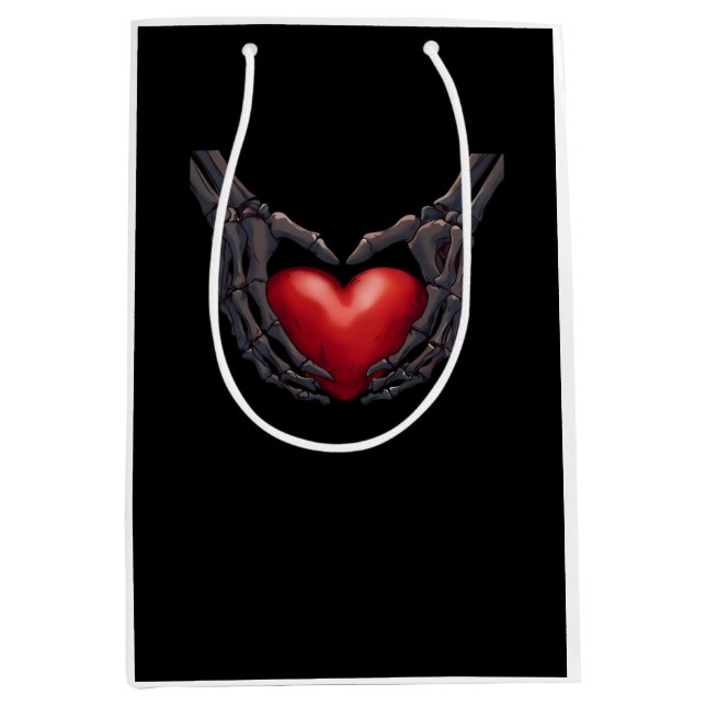 Skeleton Hand Heart Medium Gift Bag (Front)