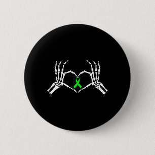 Skeleton Hand Heart Mental Health Awareness Ribbon 6 Cm Round Badge