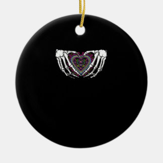 Skeleton Hand Heart Muertos Mexican Day Of Dead Ceramic Tree Decoration