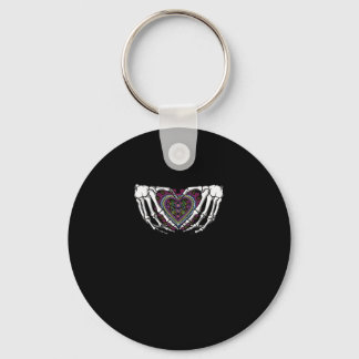 Skeleton Hand Heart Muertos Mexican Day Of Dead Key Ring