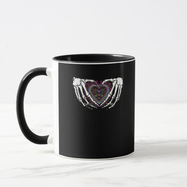 Skeleton Hand Heart Muertos Mexican Day Of Dead Mug (Left)