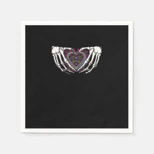 Skeleton Hand Heart Muertos Mexican Day Of Dead Napkin