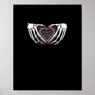 Skeleton Hand Heart Muertos Mexican Day Of Dead Poster