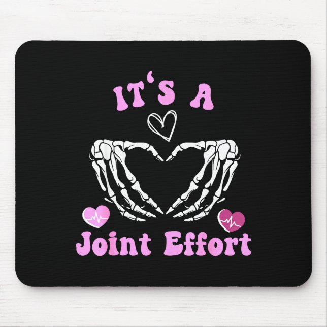 Skeleton Hand Heart Orthopedic Nurse It's A Joint  Mouse Mat (Front)