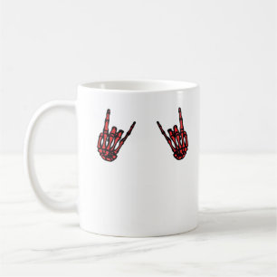 Skeleton Hand Heart Roll & Red Classic Coffee Mug