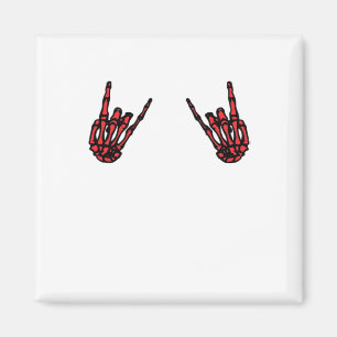 Skeleton Hand Heart Roll Red Classic Look Magnet
