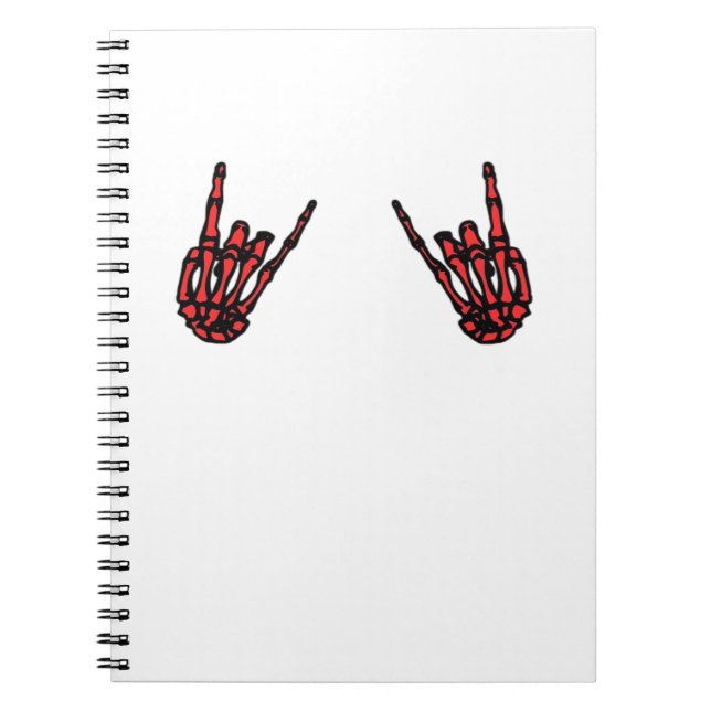 Skeleton Hand Heart Roll & Red Classic  Notebook (Front)