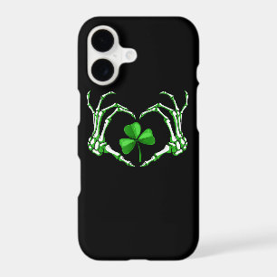 Skeleton Hand Heart Shamrock St Patricks Day Paddy
