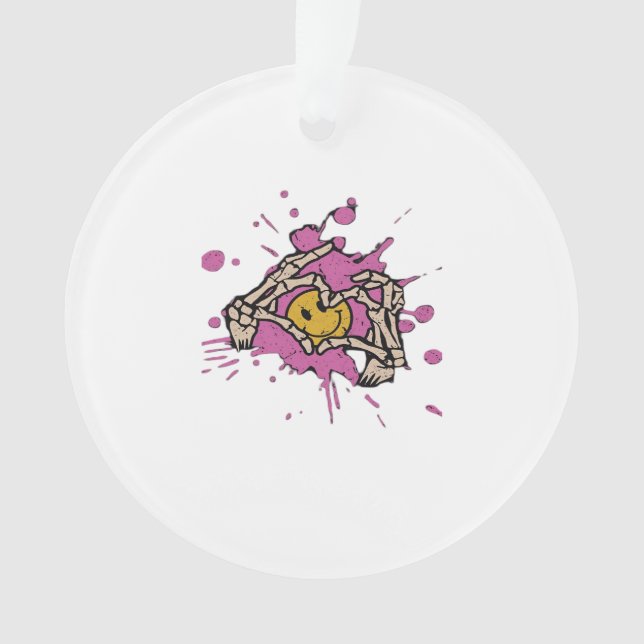 Skeleton Hand Heart Show Classic Ornament (Front)