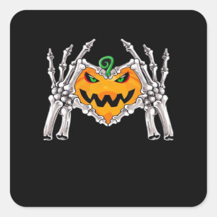 Skeleton Hand Heart Sign Bone Costume Square Sticker