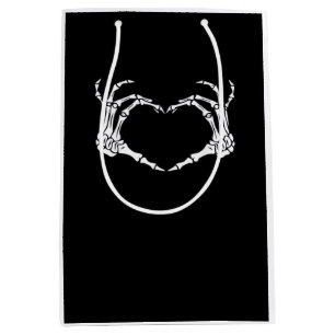 Skeleton Hand Heart Sign Costume Funny Halloween Medium Gift Bag