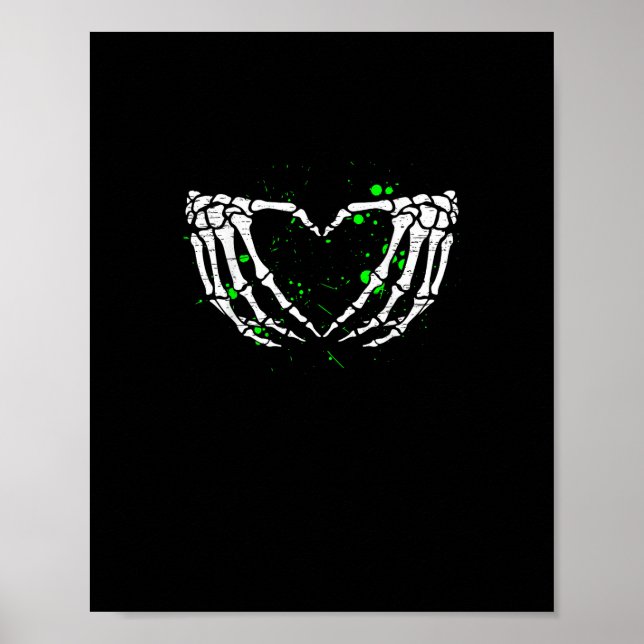 Skeleton Hand Heart Sign Costume Halloween (Front)