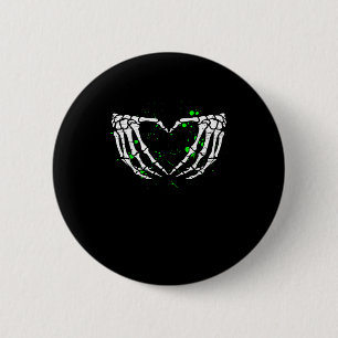Skeleton Hand Heart Sign Costume Halloween 6 Cm Round Badge