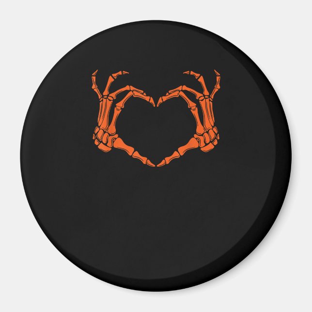 Skeleton Hand Heart Sign Costume Halloween Design Magnet (Front)