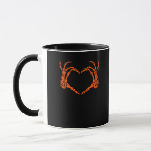Skeleton Hand Heart Sign Costume Halloween Design Mug