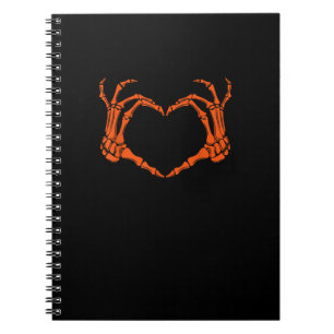 Skeleton Hand Heart Sign Costume Halloween Design Notebook