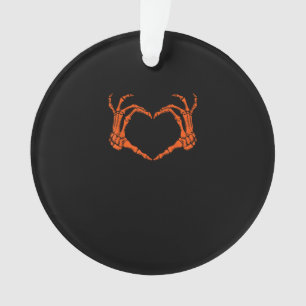 Skeleton Hand Heart Sign Costume Halloween Design Ornament