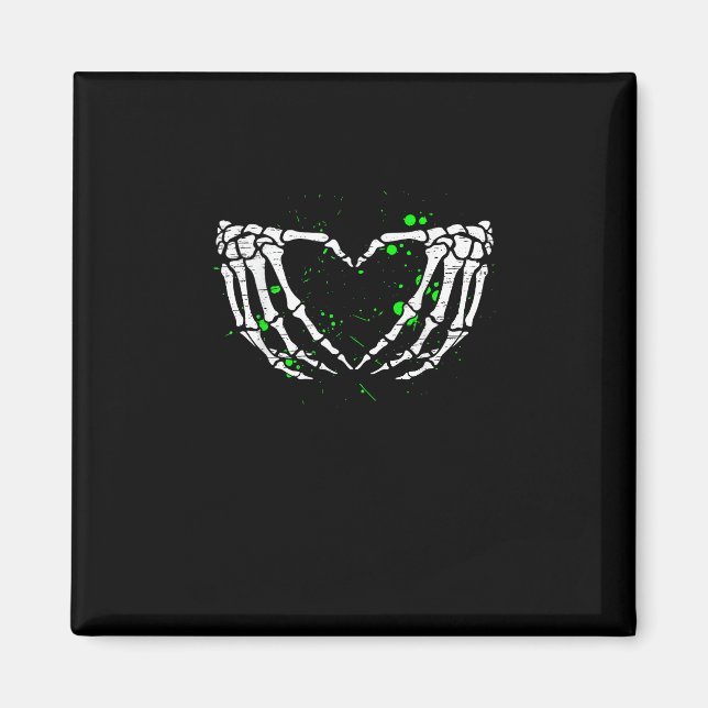 Skeleton Hand Heart Sign Costume Halloween Magnet (Front)