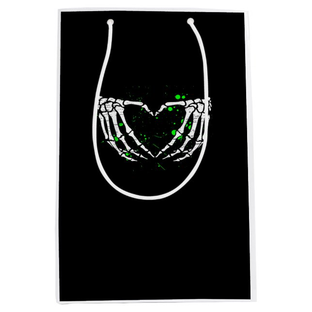 Skeleton Hand Heart Sign Costume Halloween Medium Gift Bag (Front)