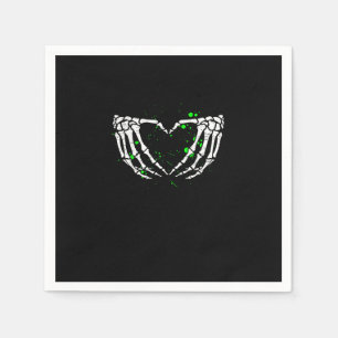 Skeleton Hand Heart Sign Costume Halloween Napkin