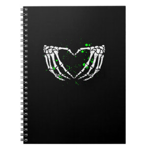 Skeleton Hand Heart Sign Costume Halloween Notebook