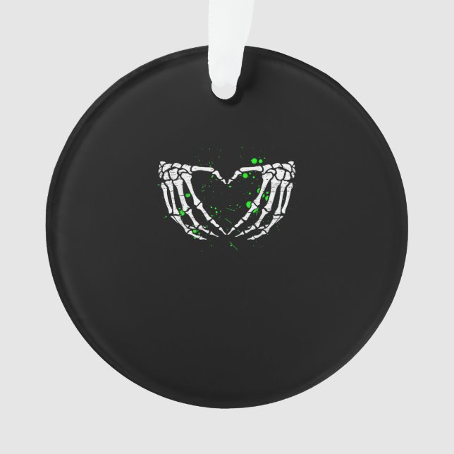 Skeleton Hand Heart Sign Costume Halloween Ornament (Front)